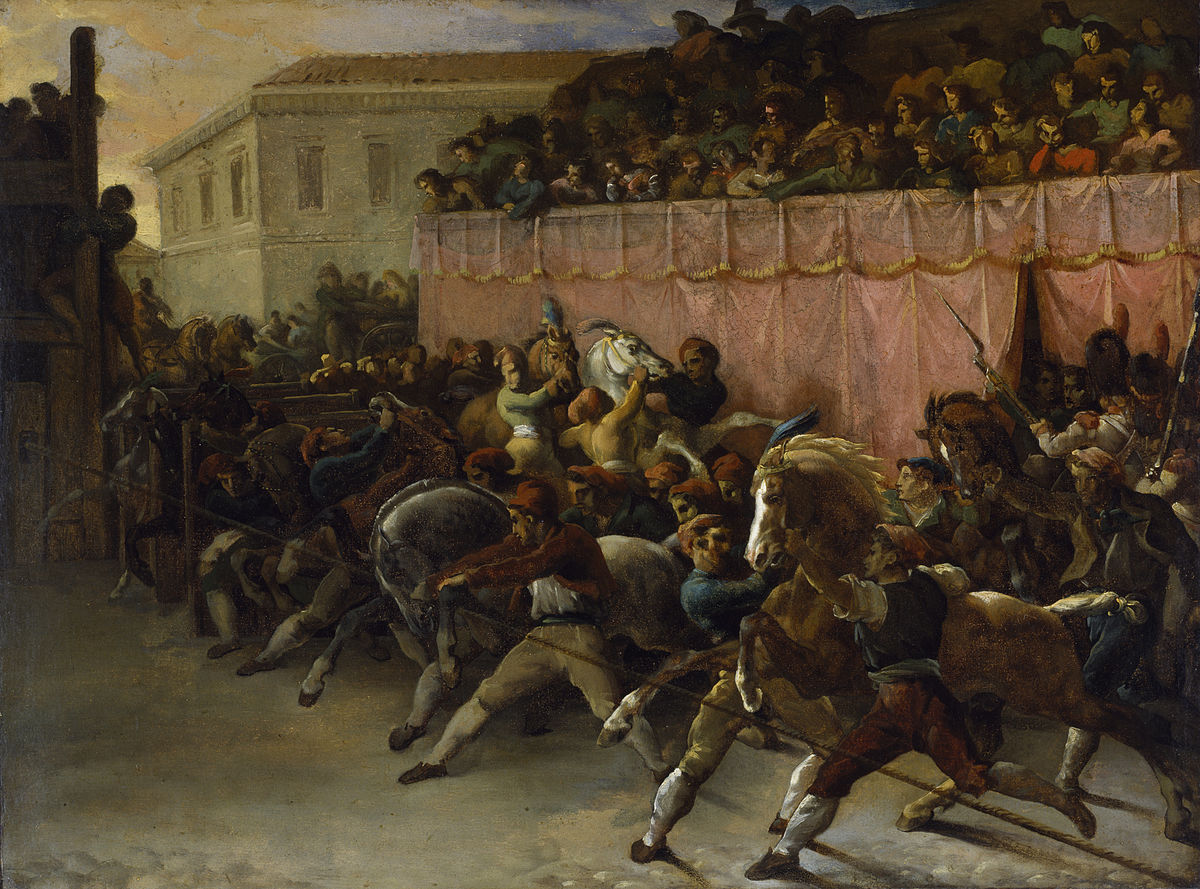 The history of horse racing is a fascinating one ... photo by CC user Jean Louis Théodore Géricault on wikipedia.org