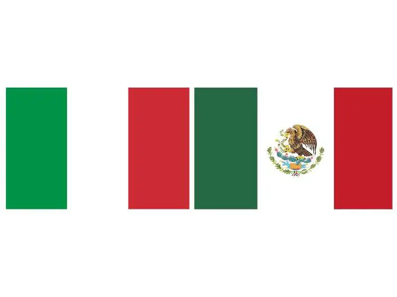 Italy Flag vs Mexico Flag