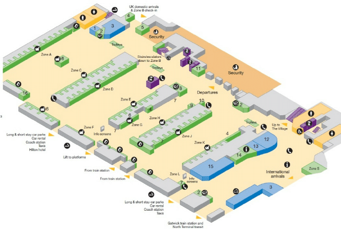 Gatwick Airport Map